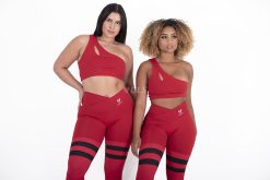 Alternative view of NC Seamless Front Striped Leggings Scarlet