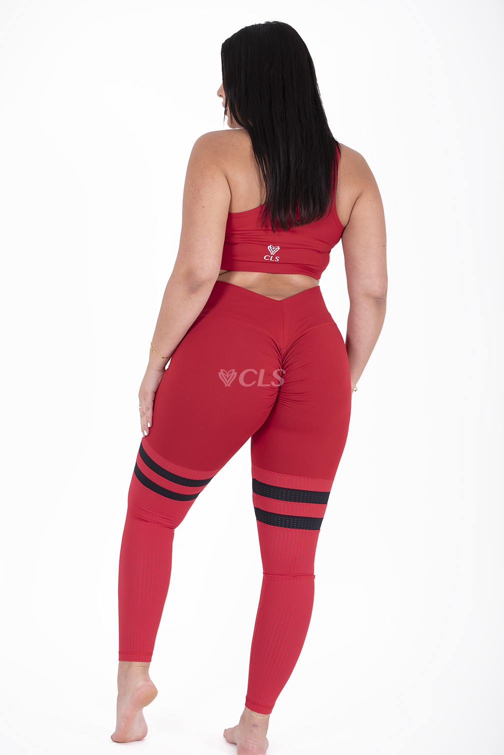 NC Seamless Front Striped Leggings Scarlet – CLS Sportswear