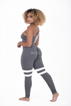 Alternative view of NC Seamless Front Striped Leggings Grafite