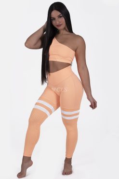 Alternative view of NC Seamless Front Striped Leggings Orange Fresh