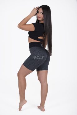 Alternative view of NC Geo Textured Grafite Biker Shorts