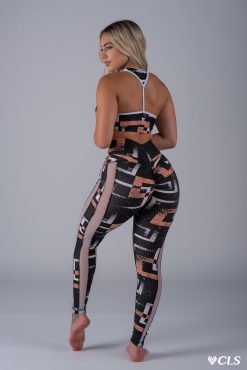 Alternative view of NC Matrix Peach Lattice Leggings Mesh Side Panels
