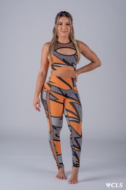 Alternative view of NC Matrix Lightning Bolt Leggings Mesh Side Panels