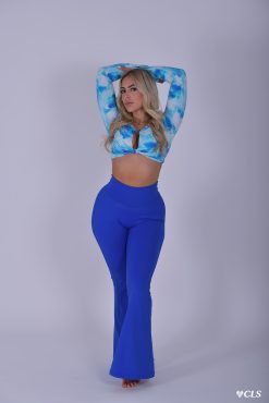 Alternative view of NC Knot Front Long Sleeve Crop Top Aquatic