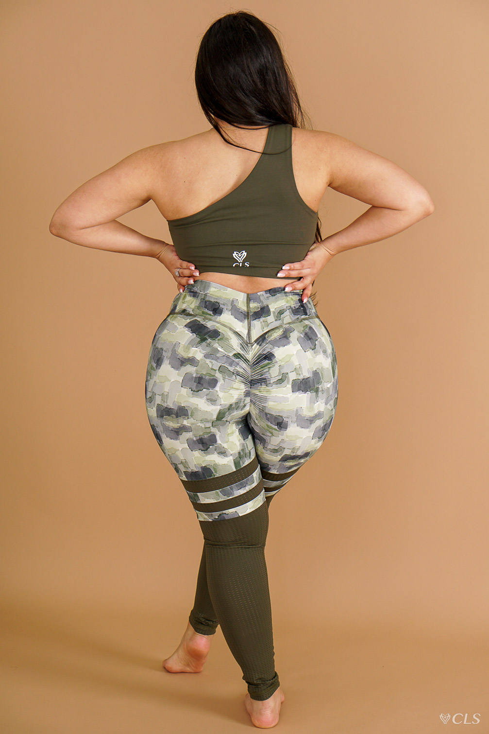 Women's Seamless Striped Camouflage High Waisted Sports Leggings