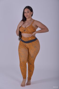 Alternative view of NC Shape Define Scrunch Leggings Tangerine Stone