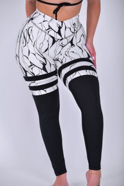 Alternative view of NC Seamless Front Striped Leggings Off White Marble