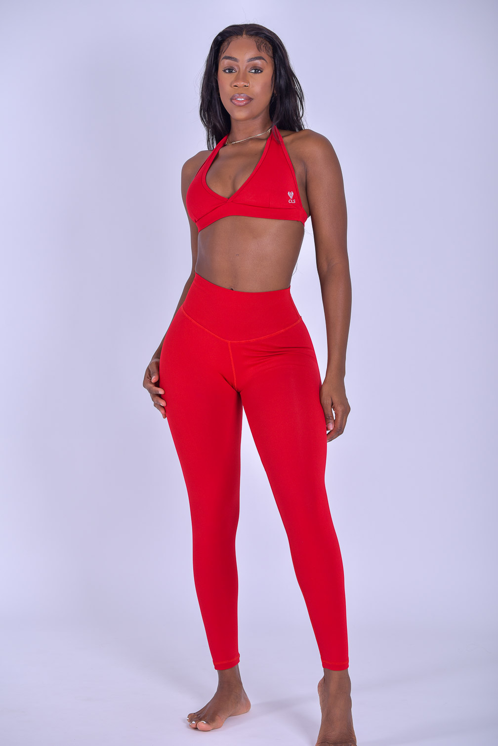 Vanille 7/8th red printed high waist sports leggings Waist S