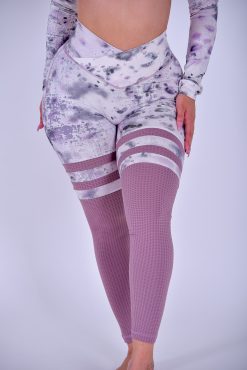 Alternative view of NC Seamless Front Striped Leggings Mauve Leopard