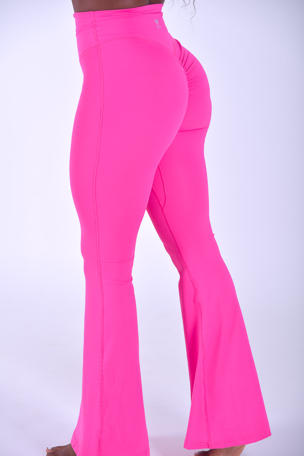 Pink hot pink flare leggings