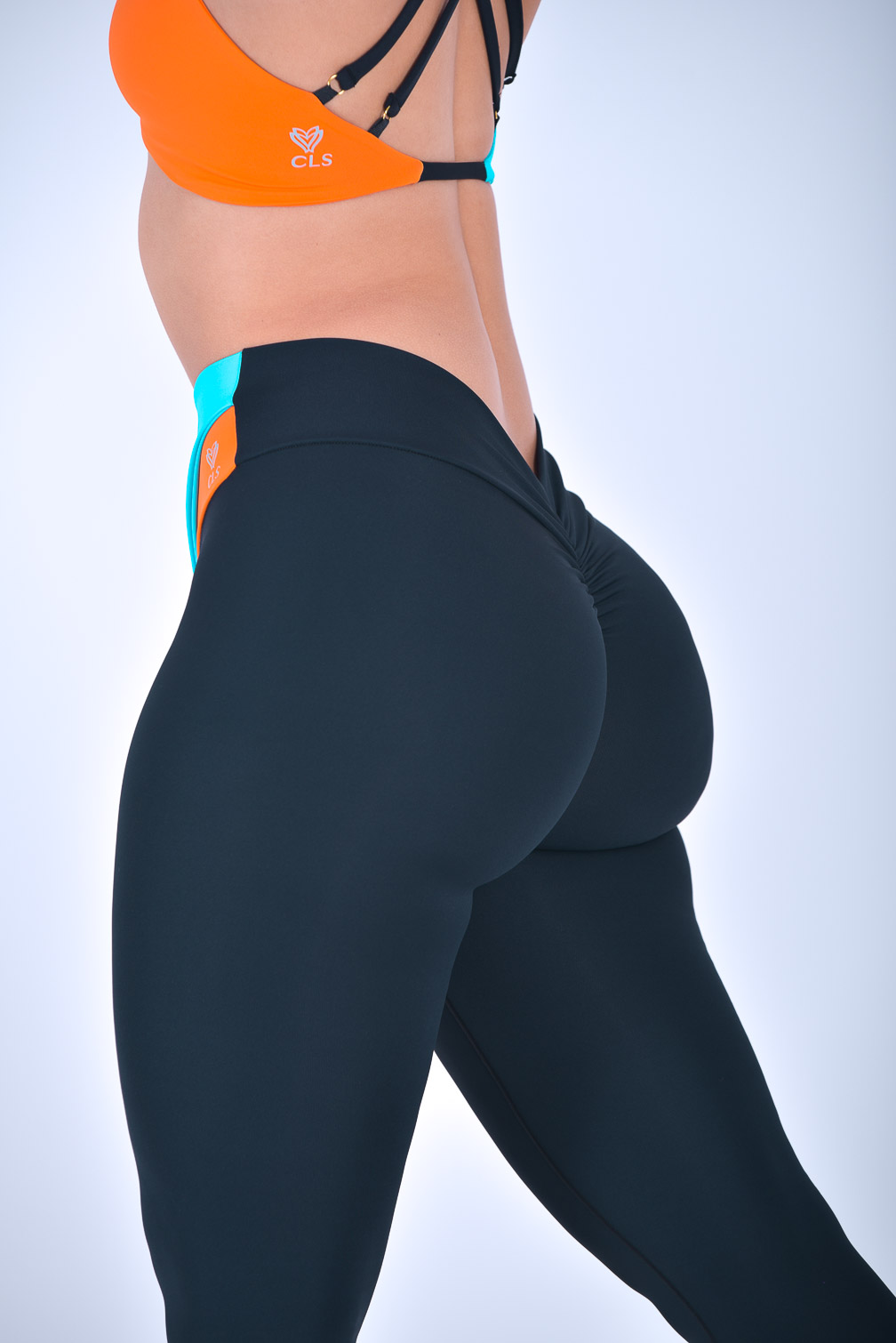 Pastel Orange Blue V-Back Leggings (Custom-Made) – CLS Sportswear