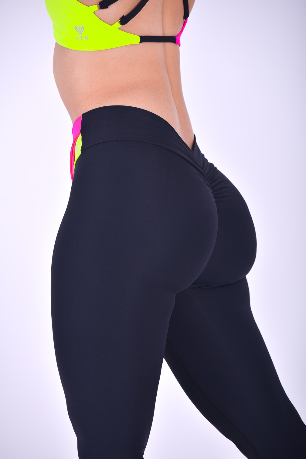 Pink Yellow V-Back Leggings (Custom-Made) – CLS Sportswear