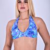NC Isla Halter Top Blue Jungle