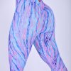 NC V Back Pocket Leggings Pastel Abstract V-Cut Waist