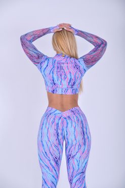 Alternative view of NC Long Sleeve Cropped Mesh Jacket Pastel Abstract
