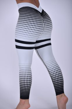 Alternative view of Matrix Black Striped V-Back Leggings (Custom-Made)